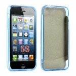 Wholesale Apple iPhone 5 5S Crystal Clear Hybrid Case (Blue Clear)